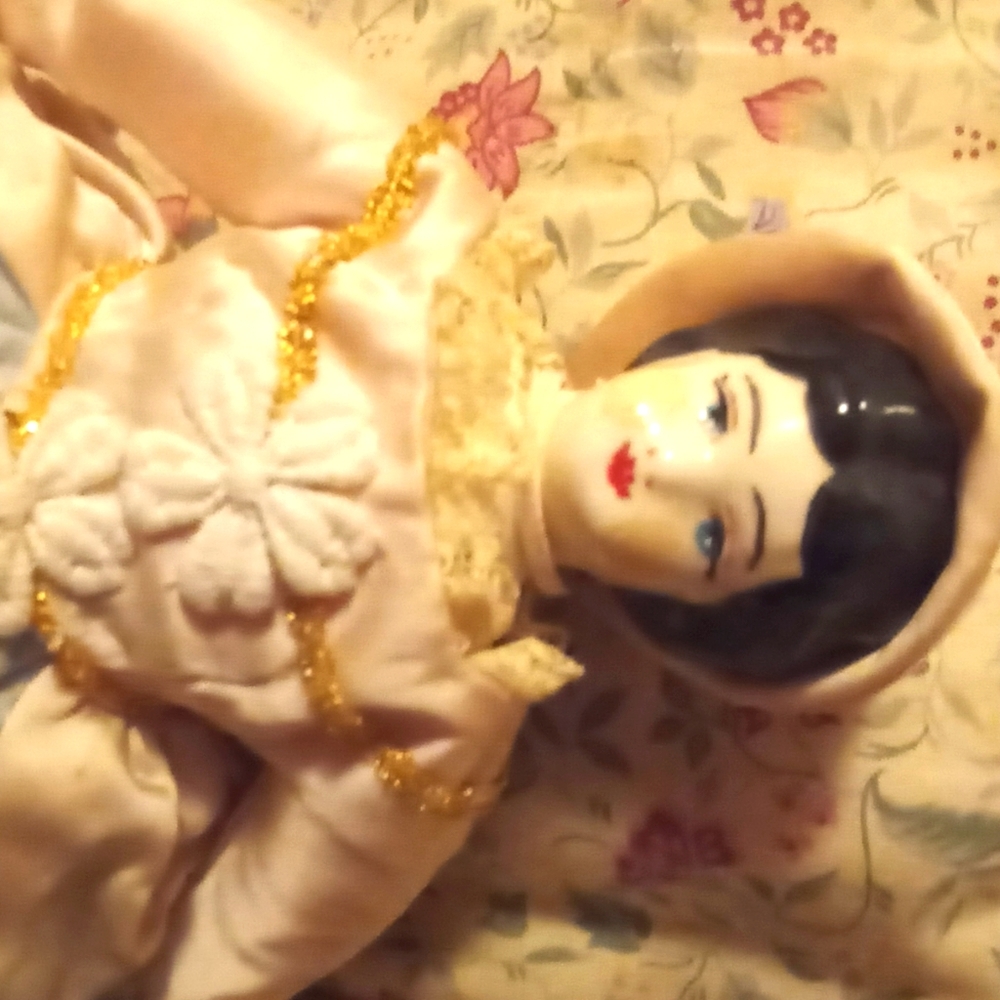German china Porcelin Doll Or Iginal Dress Bonnet